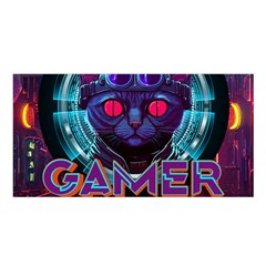 Gamer Life Satin Shawl 45  X 80  by minxprints