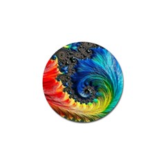 Colorful Digital Art Fractal Design Golf Ball Marker by Semog4