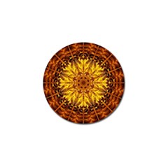 Abstract Gold Mandala Yellow Golf Ball Marker (4 Pack) by Semog4