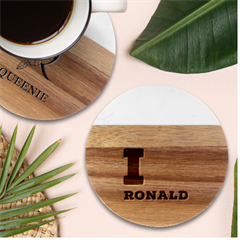 I Love Ronald Marble Wood Coaster (round) by ilovewhateva