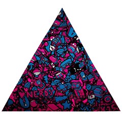 Grafitti Graffiti Abstract Artwork Digital Wooden Puzzle Triangle by Semog4