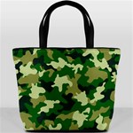 Green Military Background Camouflage Bucket Bag Front