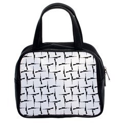 Precision Pursuit: Hunting Motif Black And White Pattern Classic Handbag (two Sides) by dflcprintsclothing