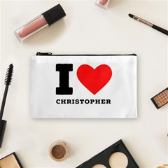 I Love Christopher  Cosmetic Bag (small) by ilovewhateva