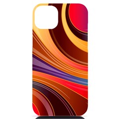 Abstract Colorful Background Wavy Iphone 14 Plus Black Uv Print Case by Semog4