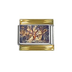 Tree Forest Woods Nature Landscape Gold Trim Italian Charm (9mm) by Semog4