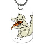 Cat Playing The Violin Art Dog Tag (Two Sides) Back