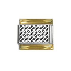 Diagonal-stripe-pattern Gold Trim Italian Charm (9mm) by Semog4