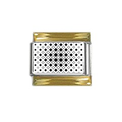 Square-diagonal-pattern-monochrome Gold Trim Italian Charm (9mm) by Semog4