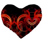 Background Fractal Abstract Large 19  Premium Heart Shape Cushions Back