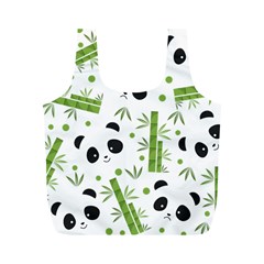 Giant Panda Bear Green Bamboo Full Print Recycle Bag (m) by Salman4z