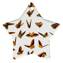 Butterfly Butterflies Insect Swarm Star Ornament (two Sides) by Salman4z