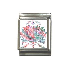 Lotus Feathers Boho Watercolor Italian Charm (13mm) by Salman4z