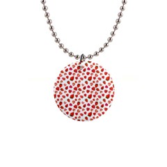 Watercolor Strawberry 1  Button Necklace by SychEva