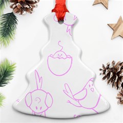 Birds Seamless Pattern Purple Christmas Tree Ornament (two Sides) by ConteMonfrey