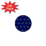 Blue Neon Squares - Modern Abstract 1  Mini Buttons (100 pack)  Front