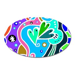 Crazy Pop Art - Doodle Hearts   Oval Magnet by ConteMonfrey