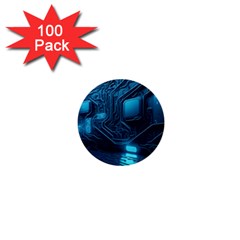 Technology Modern 1  Mini Buttons (100 Pack)  by Simbadda