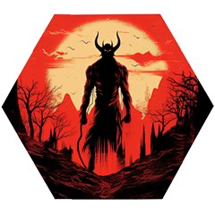 Demon Halloween Wooden Puzzle Hexagon by Simbadda