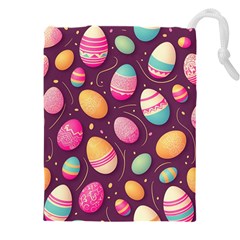 Easter Eggs Egg Drawstring Pouch (5xl) by Ravend