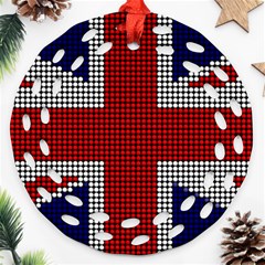 Union Jack Flag British Flag Round Filigree Ornament (two Sides) by Celenk