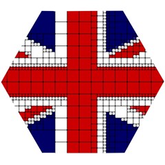 Union Jack Flag Uk Patriotic Wooden Puzzle Hexagon by Celenk