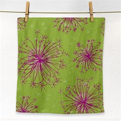 Dandelion Flower Background Nature Flora Drawing Face Towel by Uceng