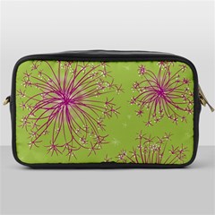 Dandelion Flower Background Nature Flora Drawing Toiletries Bag (one Side) by Uceng