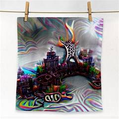 Abstract Art Psychedelic Art Experimental Face Towel by Uceng