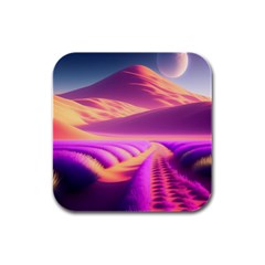 Fantasy Art Wallpaper Artwork Desktop Rubber Square Coaster (4 Pack) by Uceng