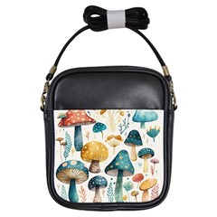 Mushroom Forest Fantasy Flower Nature Girls Sling Bag by Uceng