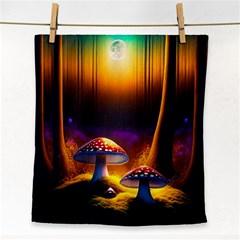 Ai Generated Mushrooms Wallpaper Face Towel by Uceng