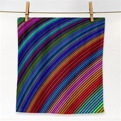 Multicolored Stripe Curve Striped Background Face Towel by Uceng