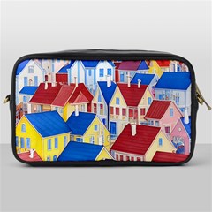 City Houses Cute Drawing Landscape Village Toiletries Bag (one Side) by Uceng