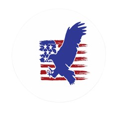 Usa Flag Eagle Symbol American Bald Eagle Country Mini Round Pill Box by Wegoenart