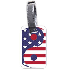 Yang Yin America Flag Abstract Art Asian Balance Luggage Tag (one Side) by Wegoenart