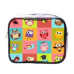 Owls Pattern Abstract Art Vector Cartoon Mini Toiletries Bag (one Side) by Salman4z