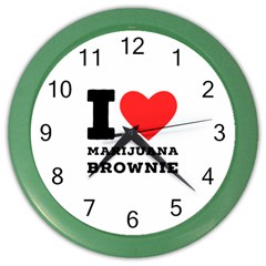 I Love Marijuana Brownie Color Wall Clock by ilovewhateva