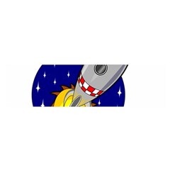 Rocket Ship Launch Vehicle Moon Oblong Satin Scarf (16  X 60 ) by Salman4z