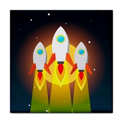 Rocket Take Off Missiles Cosmos Tile Coaster by Salman4z