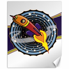 Rocket Space Clipart Illustrator Canvas 11  X 14  by Salman4z