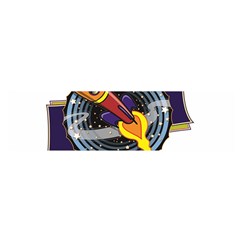 Rocket Space Clipart Illustrator Oblong Satin Scarf (16  X 60 ) by Salman4z