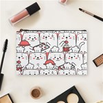 Cute Cat Chef Cooking Seamless Pattern Cartoon Cosmetic Bag (Medium) Front