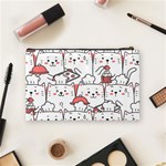 Cute Cat Chef Cooking Seamless Pattern Cartoon Cosmetic Bag (Medium) Back