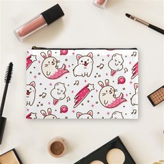 Cute Animal Seamless Pattern Kawaii Doodle Style Cosmetic Bag (medium) by Salman4z