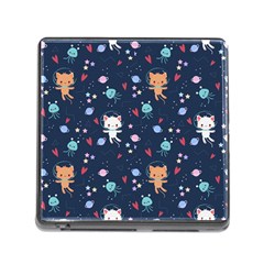 Cute-astronaut-cat-with-star-galaxy-elements-seamless-pattern Memory Card Reader (square 5 Slot) by Salman4z