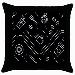 Coffee-background Throw Pillow Case (black) by Salman4z