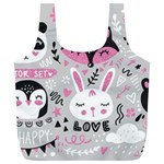 Big-set-with-cute-cartoon-animals-bear-panda-bunny-penguin-cat-fox Full Print Recycle Bag (XL) Back