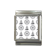 Marine Nautical Seamless Pattern With Vintage Lighthouse Wheel Italian Charm (13mm) by Salman4z