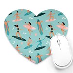 Beach-surfing-surfers-with-surfboards-surfer-rides-wave-summer-outdoors-surfboards-seamless-pattern- Heart Mousepad Front